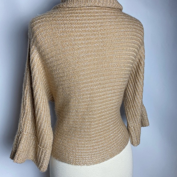 INC Sparkly tan scoop neck sweater petite - Picture 2 of 2